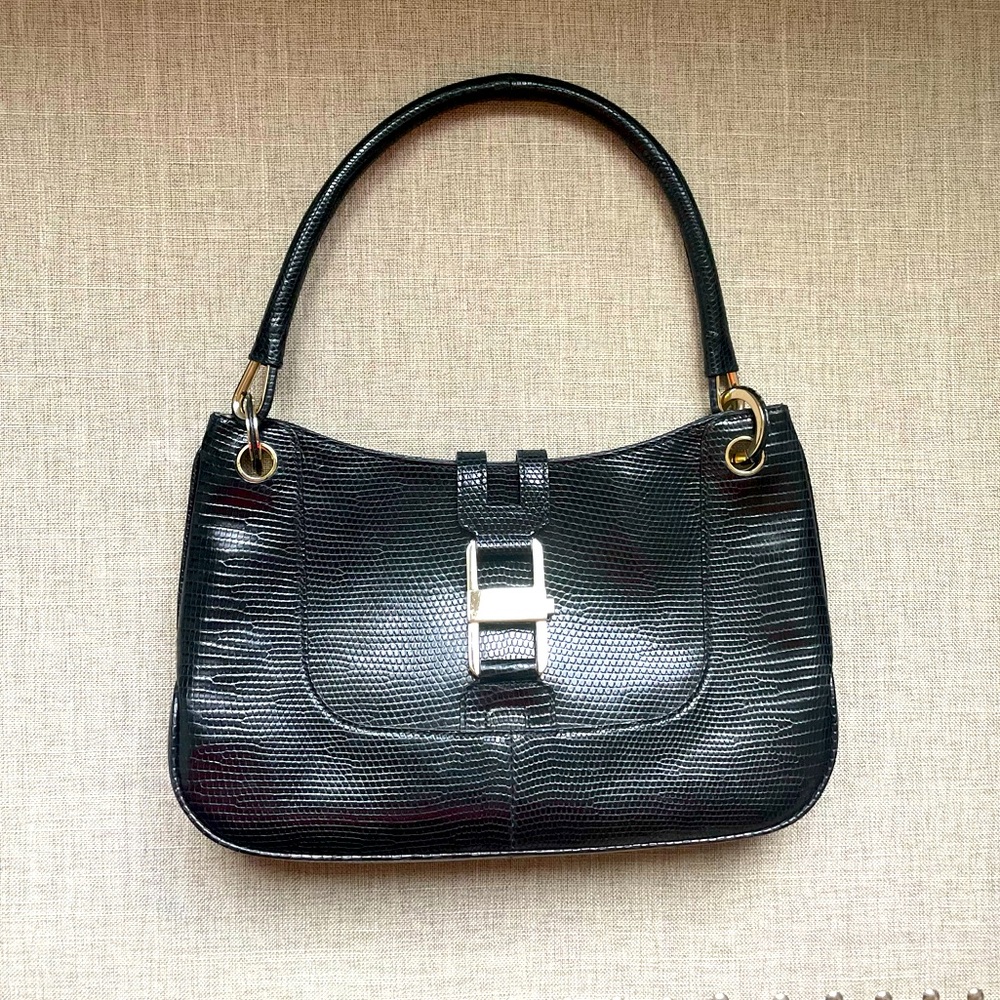 Gucci Black Lizard shoulder bag